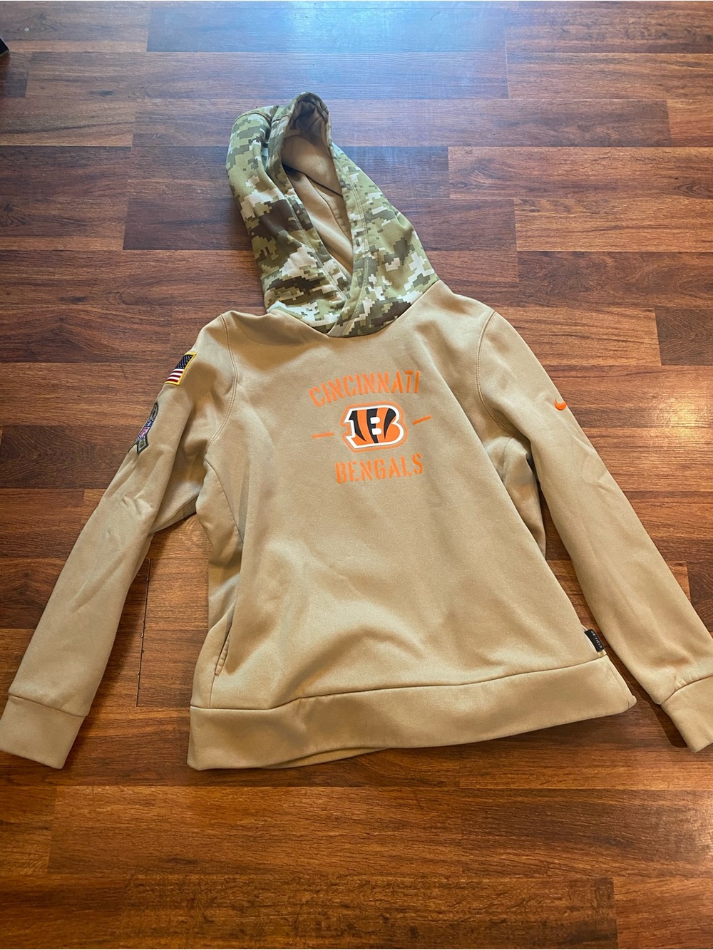 Nike Kids Cincinnati Bengals Tan Camo Hooded Sweatshirt